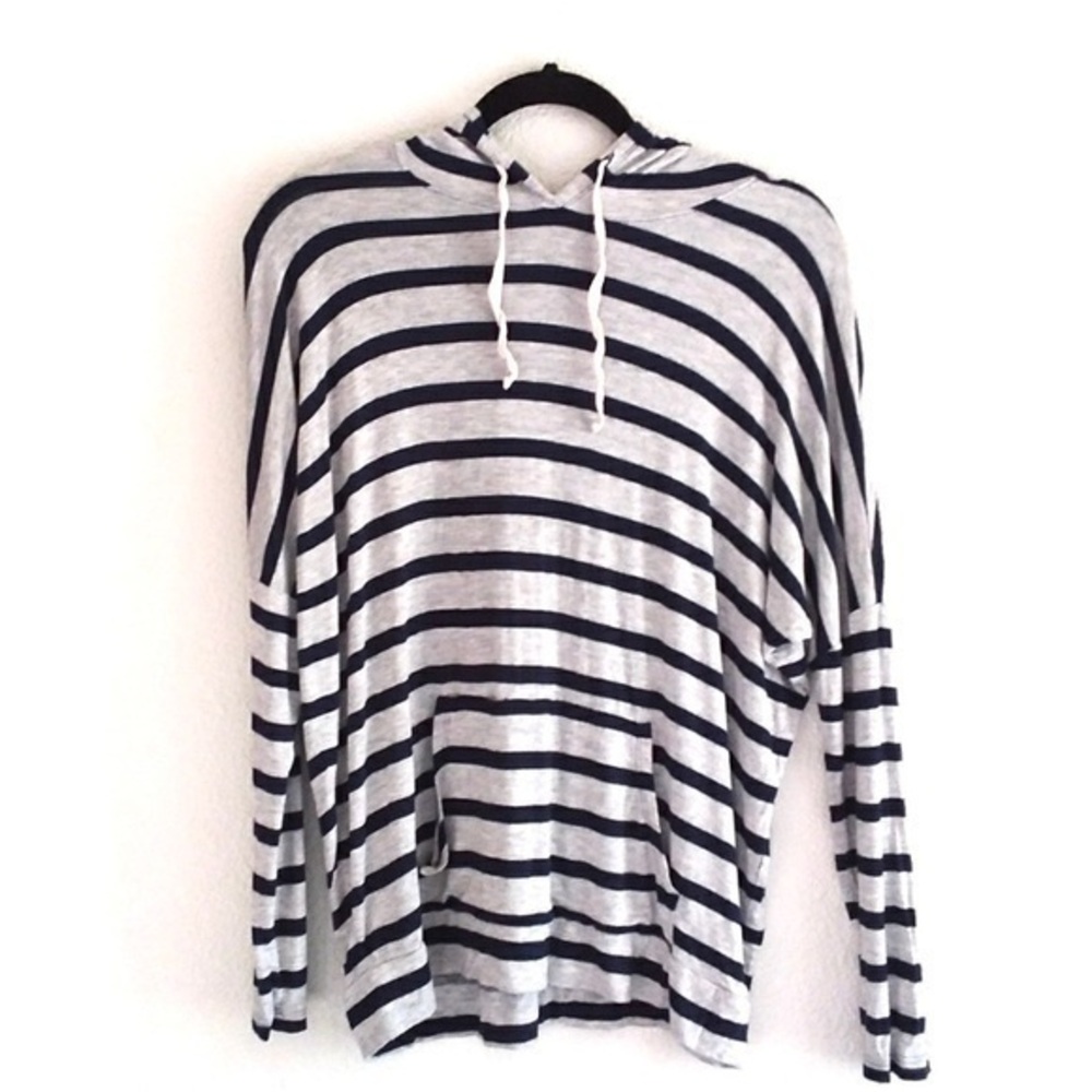Forever 21 striped pullover hooded blouse size -XS